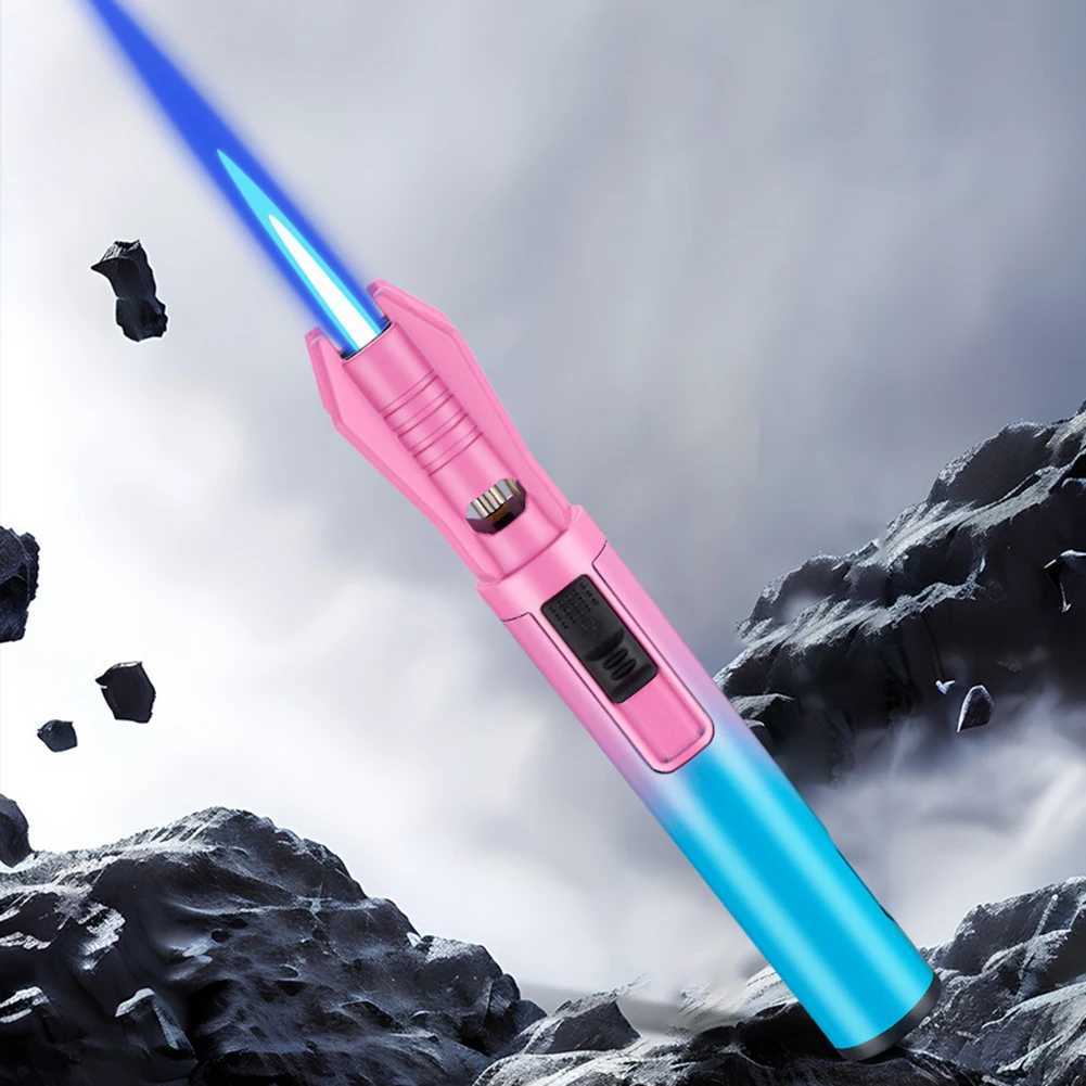 Metal Jet-Lighter Compact Portable Blue Flames Torches Lighter For Camping T250529