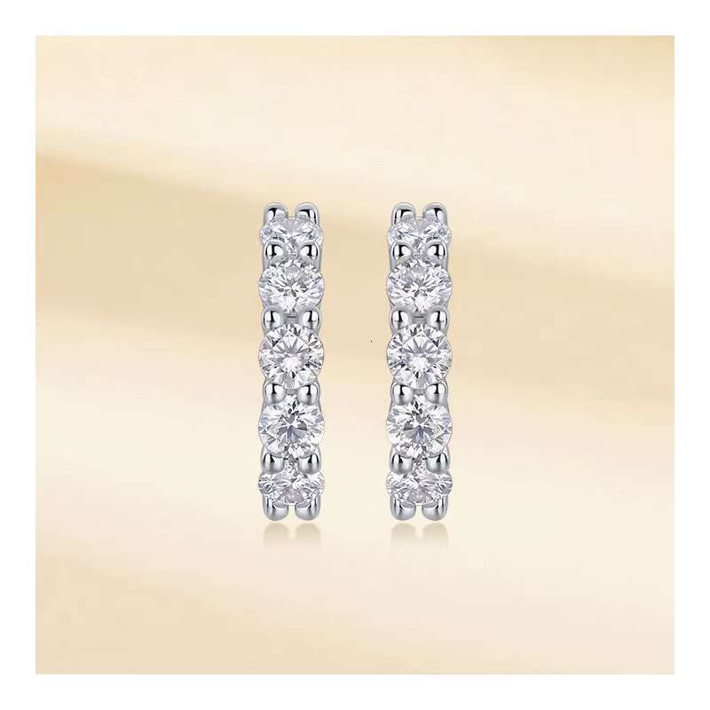 Bulk in Stock Hoop Earrings 925 Sterling Silver D VVS1 3mm 0.1Ct Lab Grown Moissanite Earrings