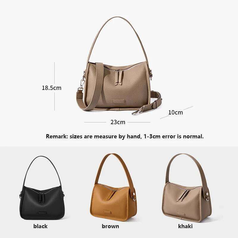 2025 Summer New Women Pillow Underarm Shoulder Bag Soft Genuine Leather Simple Design Handbag Lady Fashion Crossbody Messenger