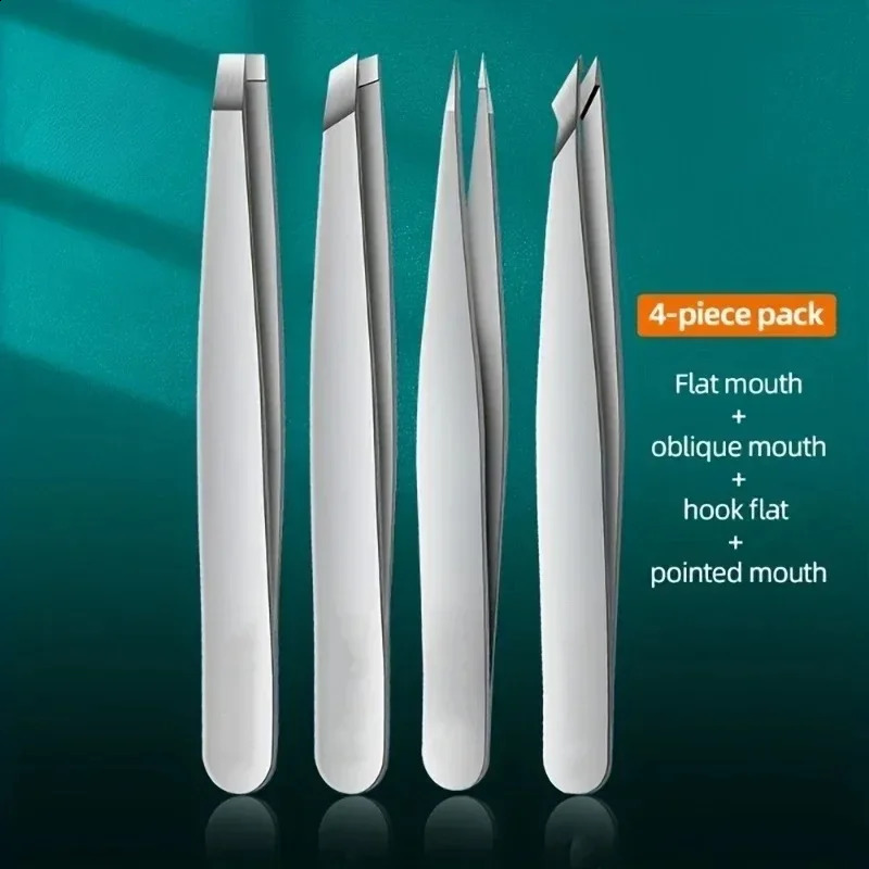 Practical 4pcs Set Professional Tweezer Perfect for Eyebrows Hair Removal Splinter Very Effortless and Relaxed To Remove 250516