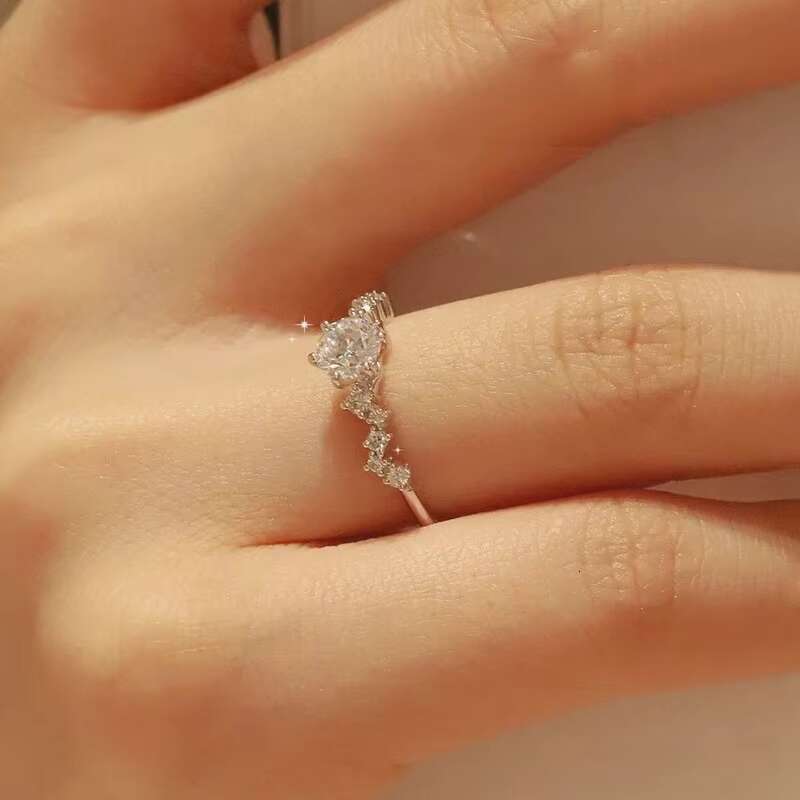 High Quality Luxury Moissanite 1 Ct D Color Classic Ring S925 Sterling Silver Wedding Diamond Ring for Women Hiphop Jewelry