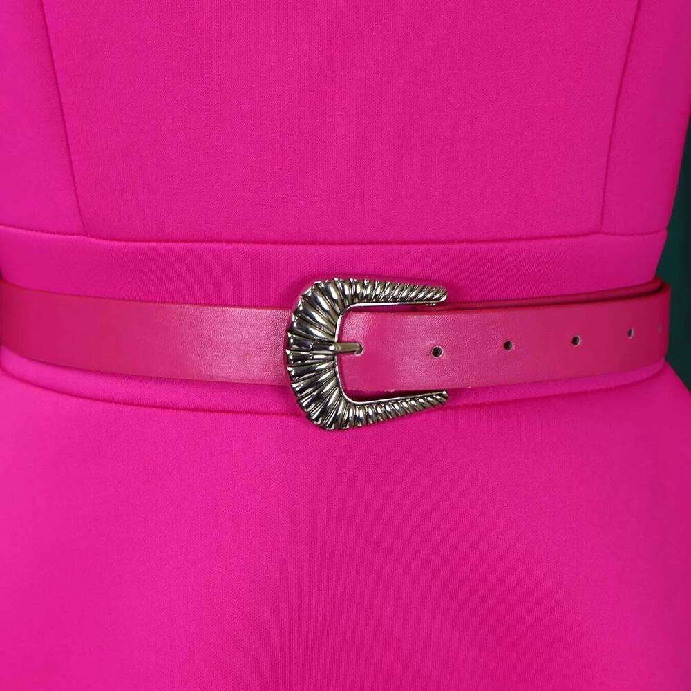Elegant Dresses For Women Square Neck Full Sleeve Belt Waisted A Line Ankle Length Female Birthday Party Dinner Dress Hot