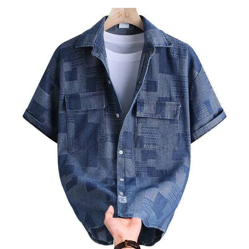 Women's Wear Summer Men's Short Sleeve Shirt Men Casual And Fashionable Grid Pattern Shirts Man Thin Beach Top Seaside Clothes