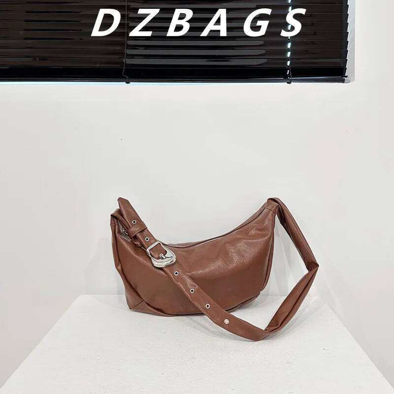 Women's Bags Designer Soft PU Leather Tote Handbag Fashion Designer Half Moon Shoulder Black Crossbody Bags For Women Dumpling Bag Hobo New