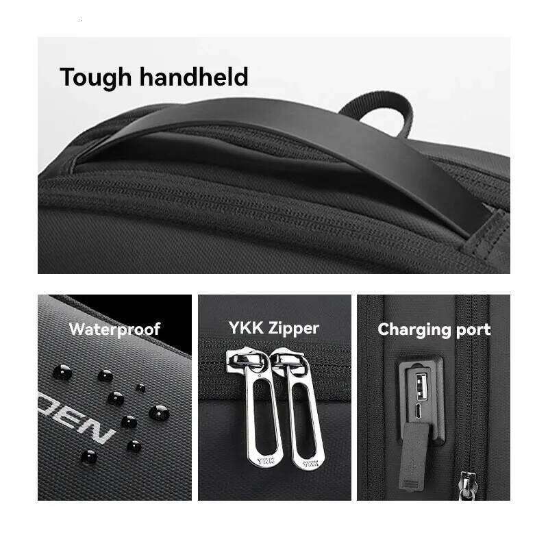 MARK RYDEN Slim Laptop for Men Business Minimalist Backpack YKK Zipper Scratch Resistant With USB