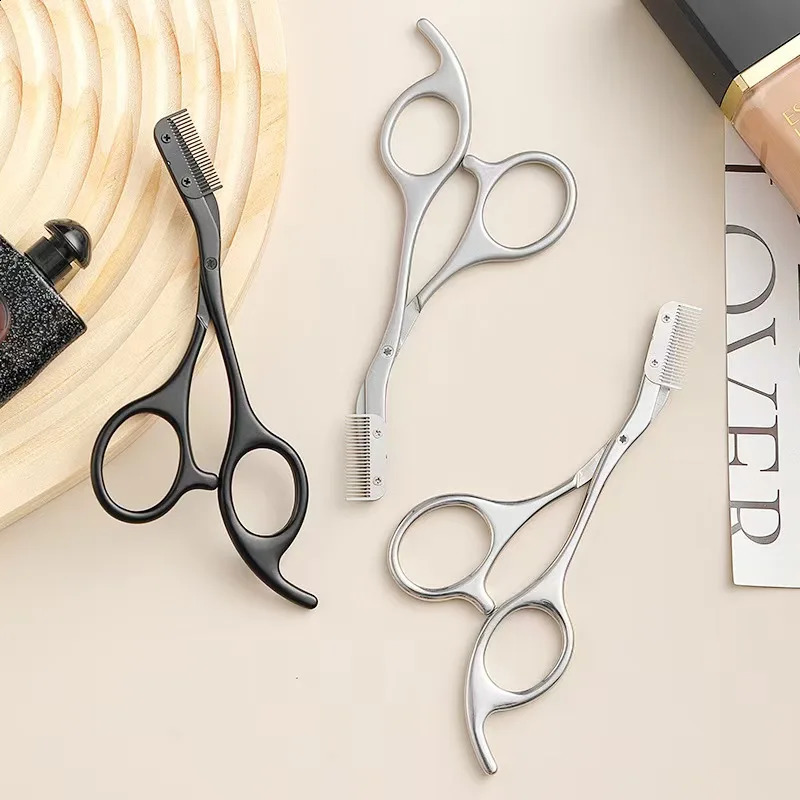 Eyebrow Scissors For Men And Women Makeup Tools One Metal Texture With Comb Razor Beauty Stainless Steel 250516