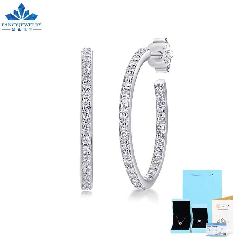 2025 Cheap Price Pass Diamond Tester 925 Silver 2mm Moissanite 18k Gold Plated Ladies Hoop Earrings for Men Women