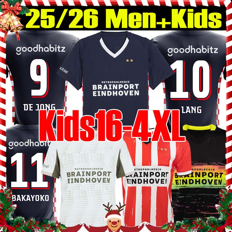 4XL 2025/26 EiNdHoVeNs Away Soccer Jerseys LANG BAKAYOKO TILLMAN Fans version retro 1997 98 Home 2024 2025 Home PEPI TIL PERISIC Home men kids kit sets football shirt
