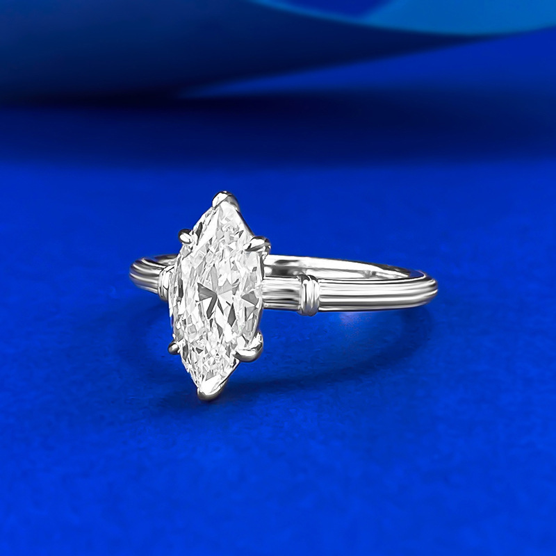 2025 Choucong Brand New Wedding Rings Vintage Jewelry Soild 100% 925 Sterling Silver Marquise Cut White Moissanite Eternity Women Engagement Band Ring