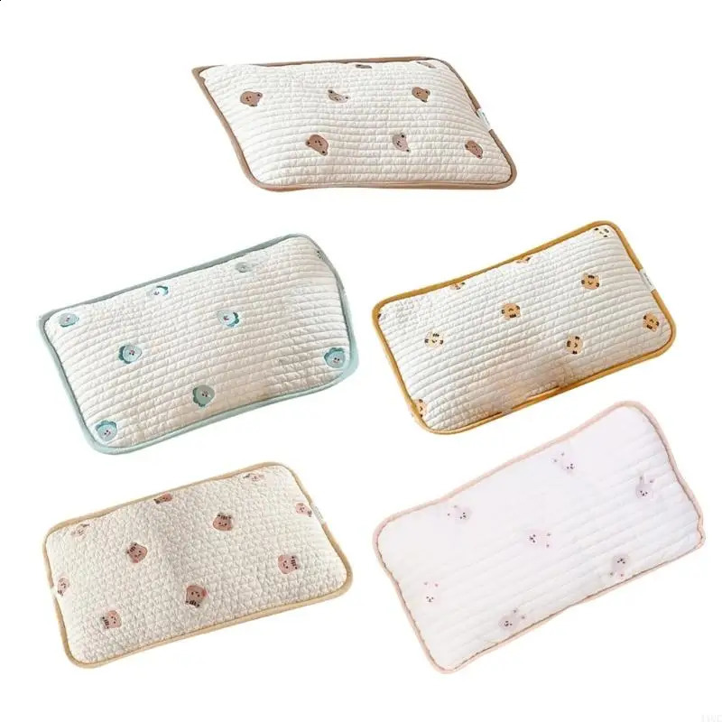 Flat Pillow Toddlers Infant Baby Head Pillow with Animal Pattern Quilted Pillow 11UC 250527