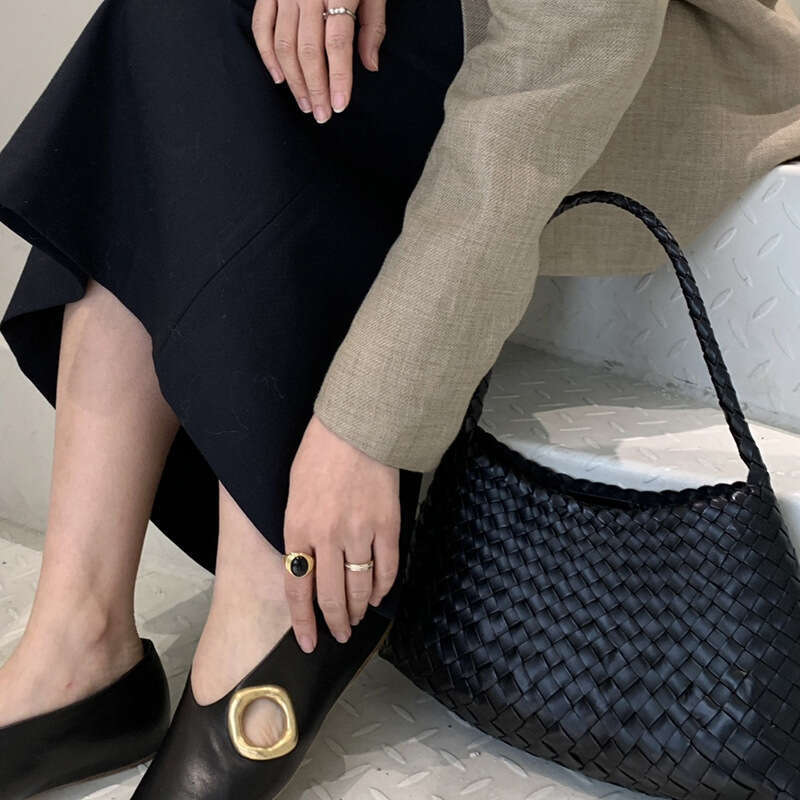 Tote Bag Braided Handbag Niche Design Woven High End Handbag New French Style Basket Shoulder Underarm Mother Bag Shoulder Bag
