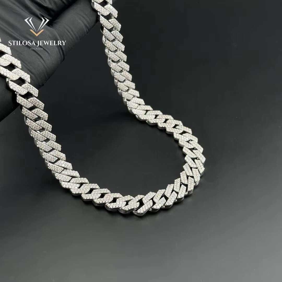 Customized Miami Hip Hop Mens Cuban Moissanite Necklace With Jewelry 925 Sterling Silver Iced 20mm 22mm 24mm Available