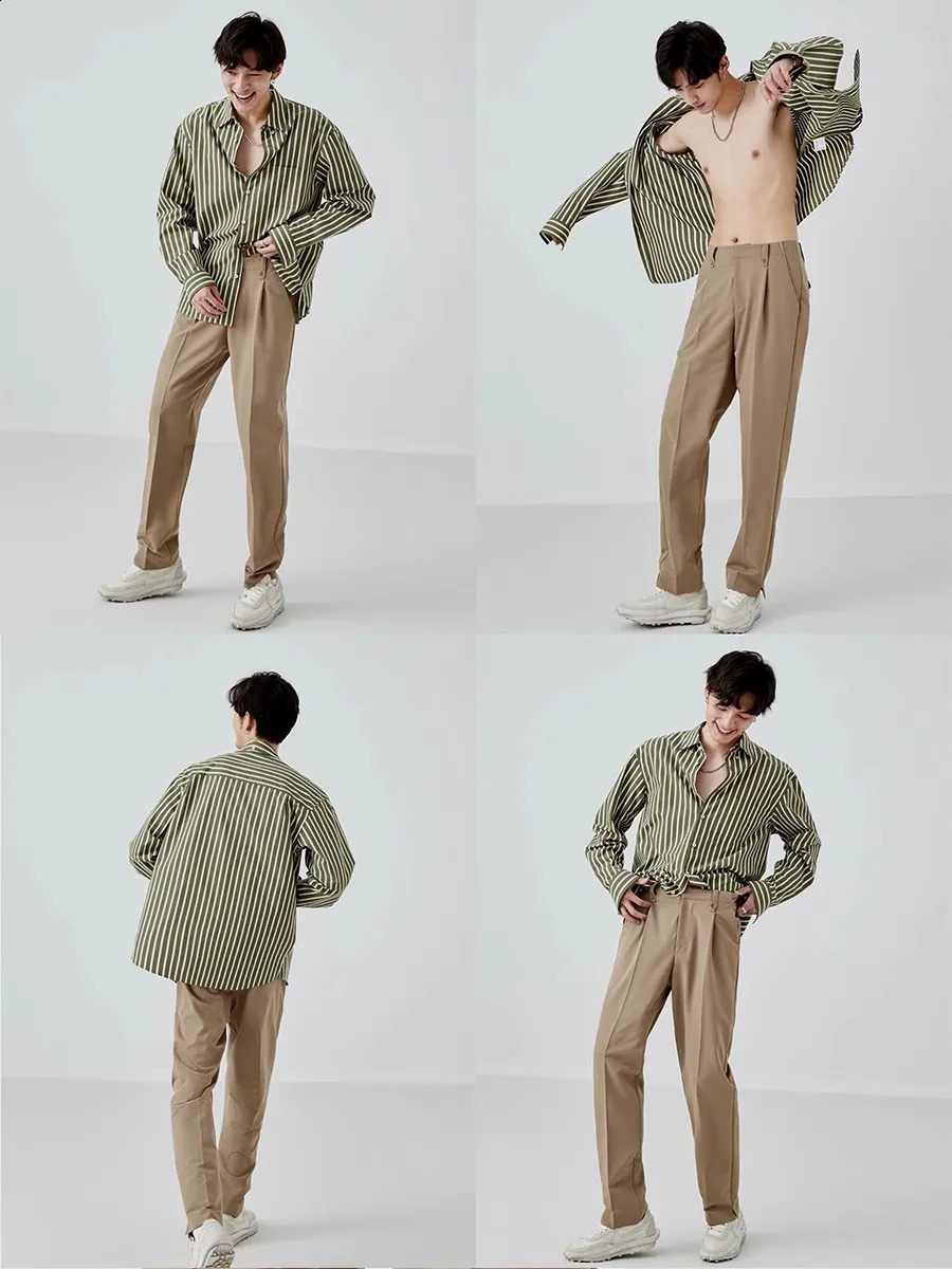 Mauroicardi Spring Flowy Soft Colorful Striped Shirts for Man Long Sleeve Button Up High Quality Chic Clothes 250527