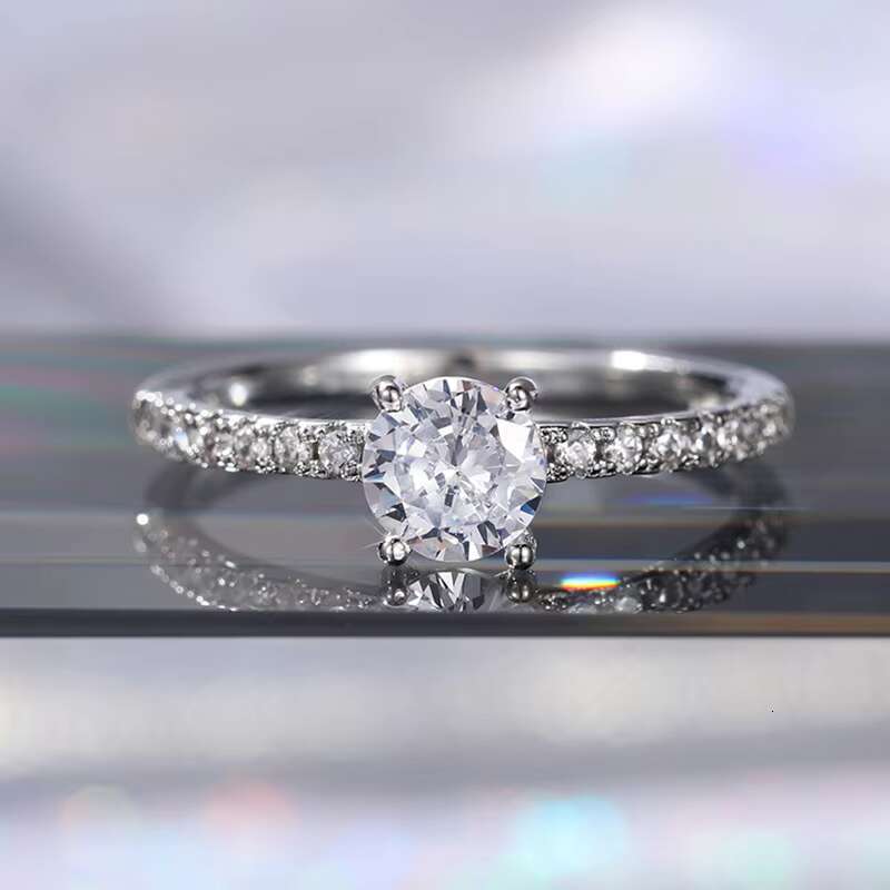 Crystal Engagement Design Hot Sale Rings for Women White Elegant Rings Female Wedding Bridal Jewelry Gift