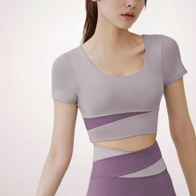 Womens Fitness Ensemble: Sleeveless Sport Bra & Elastic Waistband Tights Rapid Drying Textile with Uninterrupted Flexibility