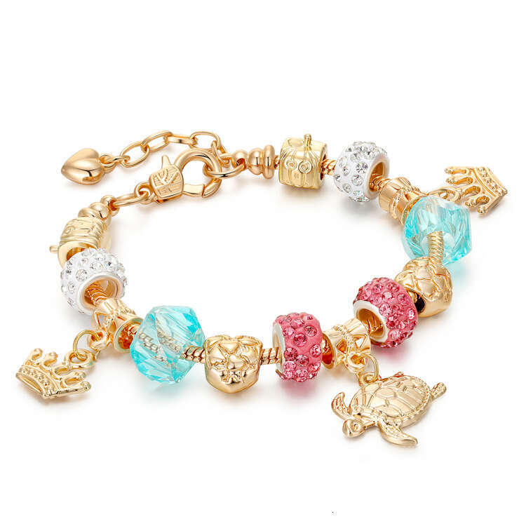 New DIY Alloy Shell Large Hole Gold Bead Bracelet