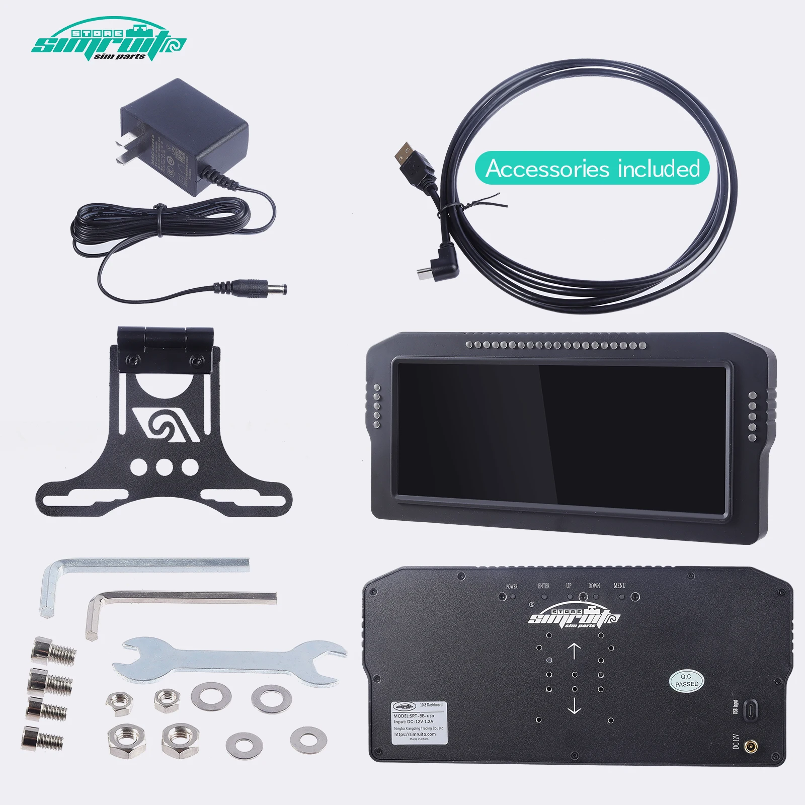 SimRuito dashboard Sim racing dashboar Sim display 10.3 inch steering wheel display dashboard 30RGB Pc steering wheel displa