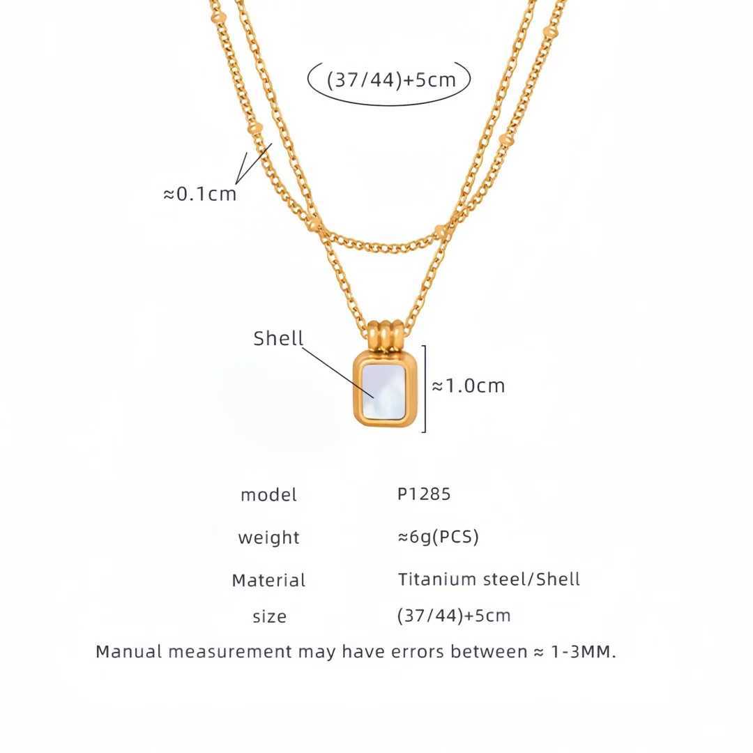 French new retro light luxury niche design white seashell titanium steel gold-plated pendant collarbone chain necklace jewelry XJ250528
