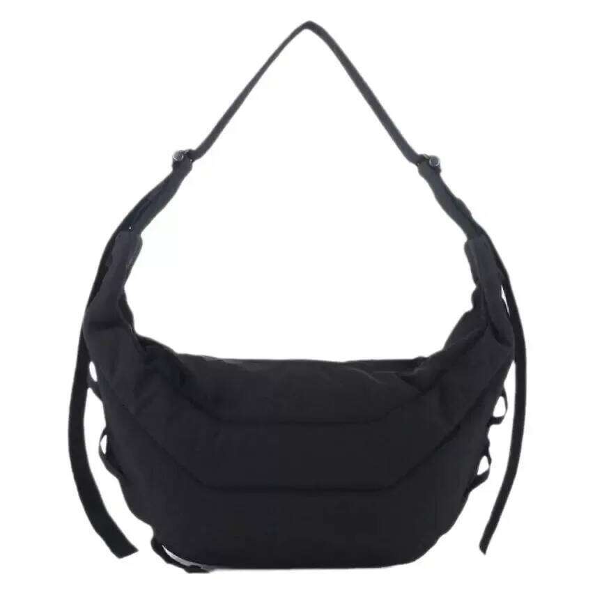 Unisex Nylon Croissant Hobo Crossbody Design Lightweight Waterproof Adjustable Strap Casual Travel Shoulder Bag