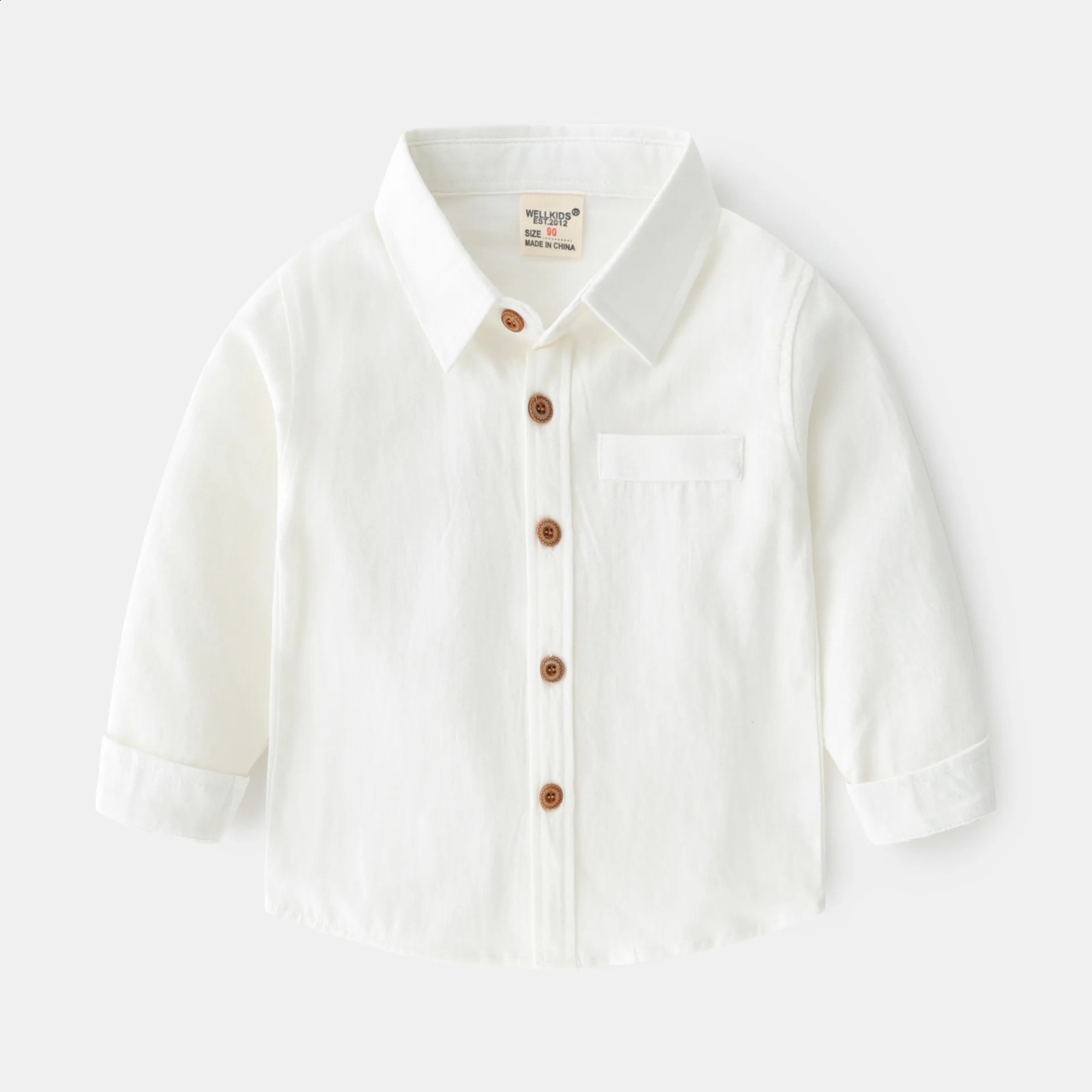 Baby Boys Long Sleeve Shirt Solid Color Boys Bottom Shirt 250526