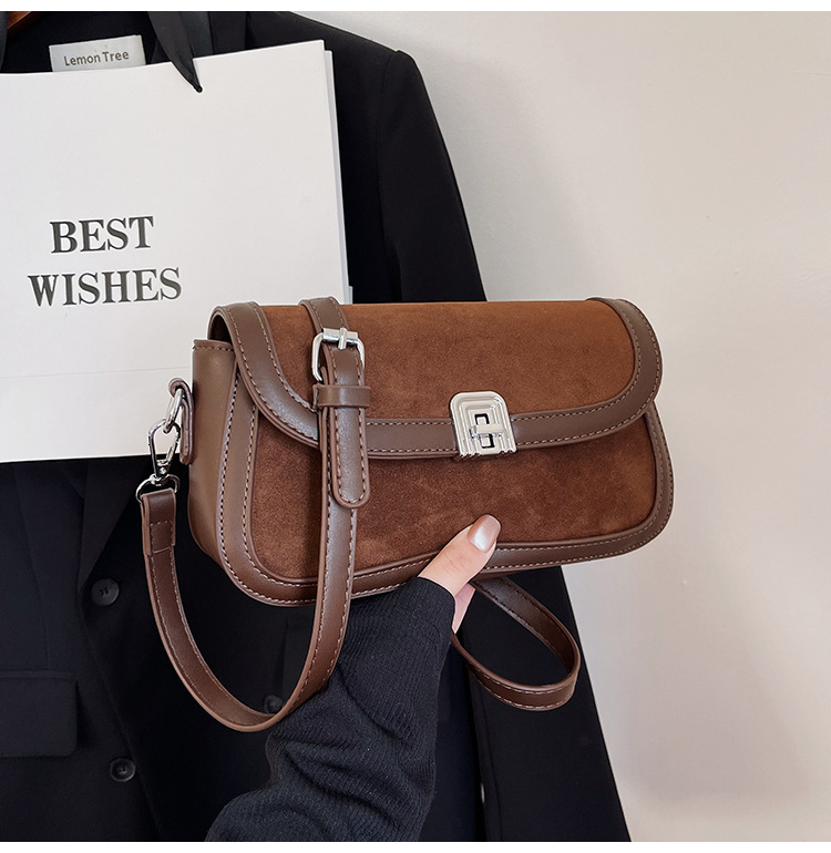 Fashionable texture 2023 new women's autumn and winter popular versatile crossbody single shoulder underarm small square bag