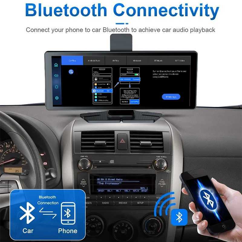 Car dvr Inch 4K 1080P GPS WIFI Dashcam Auto Carplay Car dvr Android Bluetooth FM Aux Connectivity UHD Night Vision Black Box R250529