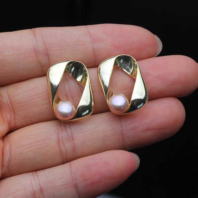 18k Gold Plated Pearls Earrings For WomenReal Freshwater Pearl Stud Earrings 925 Silver Korean Earrings L250527