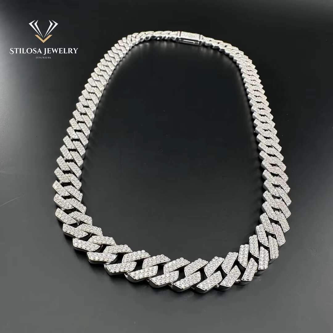 Customized Miami Hip Hop Mens Cuban Moissanite Necklace With Jewelry 925 Sterling Silver Iced 20mm 22mm 24mm Available