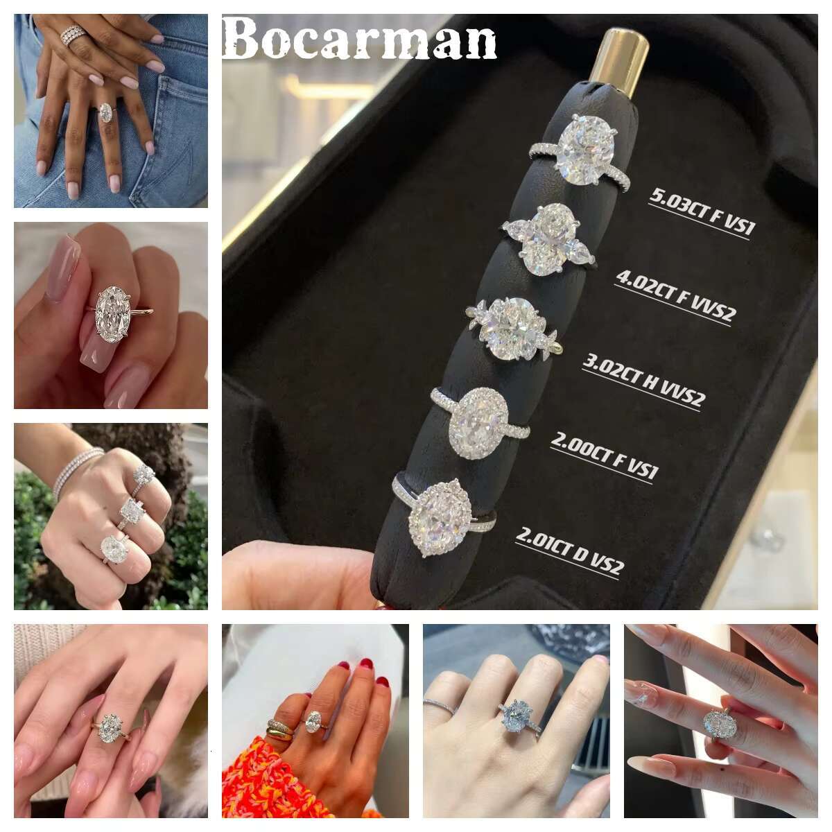 VCD 4.5CT IGI Certificate 18K Gold Lab-Grown Diamond Rings Custom Oval Wedding Engagement Bands Direct Factory Supplier