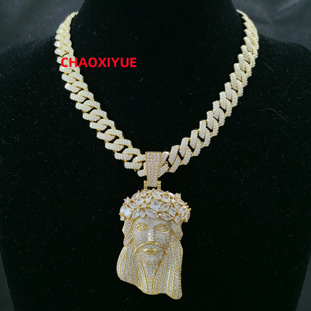 Jesus Pendant Moissanite Pendant Custom Diamond Couple Men Instagram Hip Hop Cuban Chain Necklace Accessories