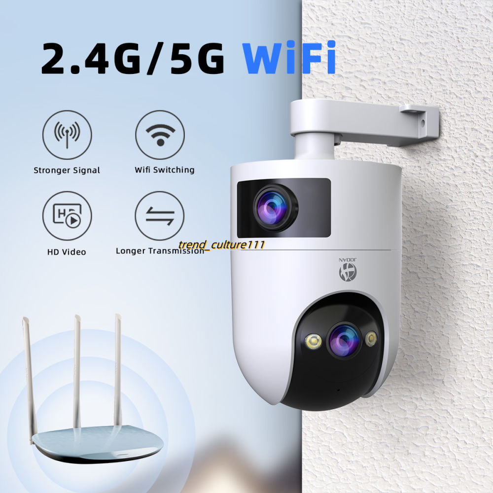 Jooan 4K Ultra HD Lens Dual Screen Wireless 1080P Waterproof Full-color Night Vision Indoor WiFi Security CCTV Camera