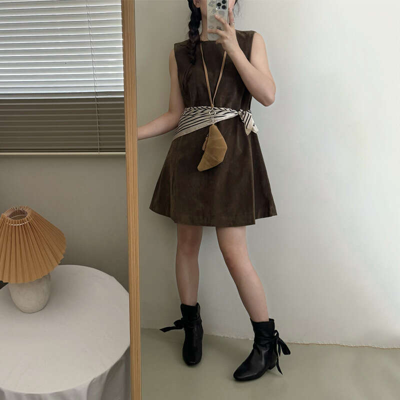 Korean Style Niche Genuine Leather Square Toe Bowknot Lace-up Slim Short Women Autumn Winter Chelsea Martin Boots