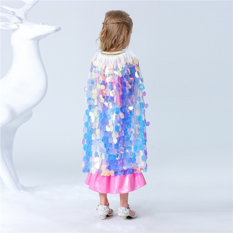 Disney baby designer clothes designer clothes for girls Elsa princess princess sequin cape comfortable and soft performance outfit for festive occasio