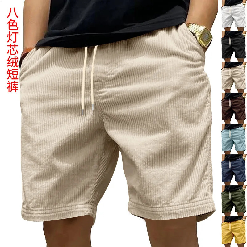 cross-border mens casual shorts versatile thin corduroy shorts summer five-point pants 250527