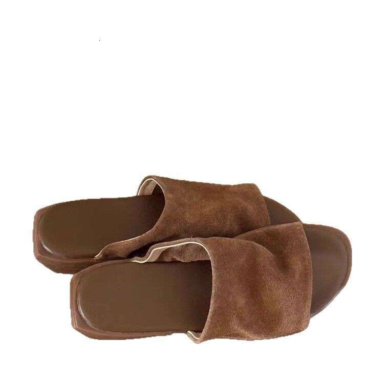 Sheepskin Version ~ Niche Lazy Flat Slippers for Women Outdoor 2025 Summer New Open-Toe Sandals