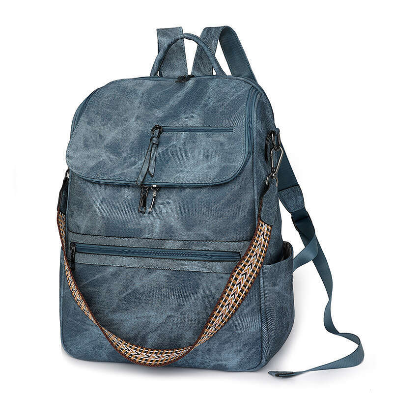 New Casual PU Lightweight Travel For Women High-End Fashion Versatile Large Capacity Ladies Backpack B5