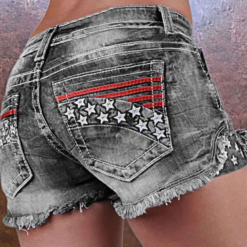 Shorts Women Denim Shorts Women S Fashion Ins Stretch Patch Embroidered Ripped Denim Shorts Jean Shorts