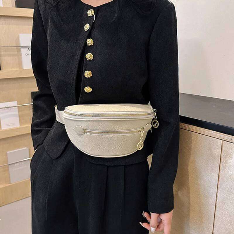 Casual Waist Fashion Lady Fanny Pack and Phone Packs Soft Leather Belt Bags Woman Travel Shoulder Crossbody Chest Bag Purse