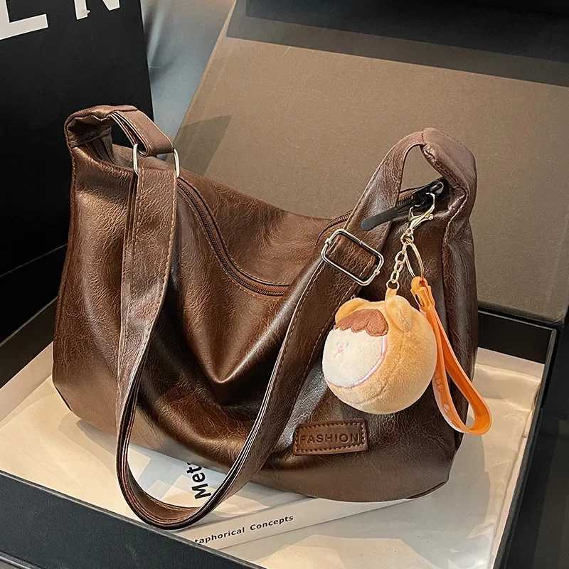 New Trendy Women Crossbody Bag Retro PU Leather Dumpling Shoulder Bag Fashion Large Capacity Tote Bag Lightweight Handbags XJ250704