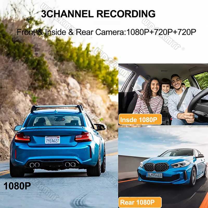 Car dvr 1080P Car dvr WIFI Dash Cam for Cars 3 Channel Video Recorder Rear View Camera for Vehicle Night Vision Black Box Car Assecories R250529 65W5