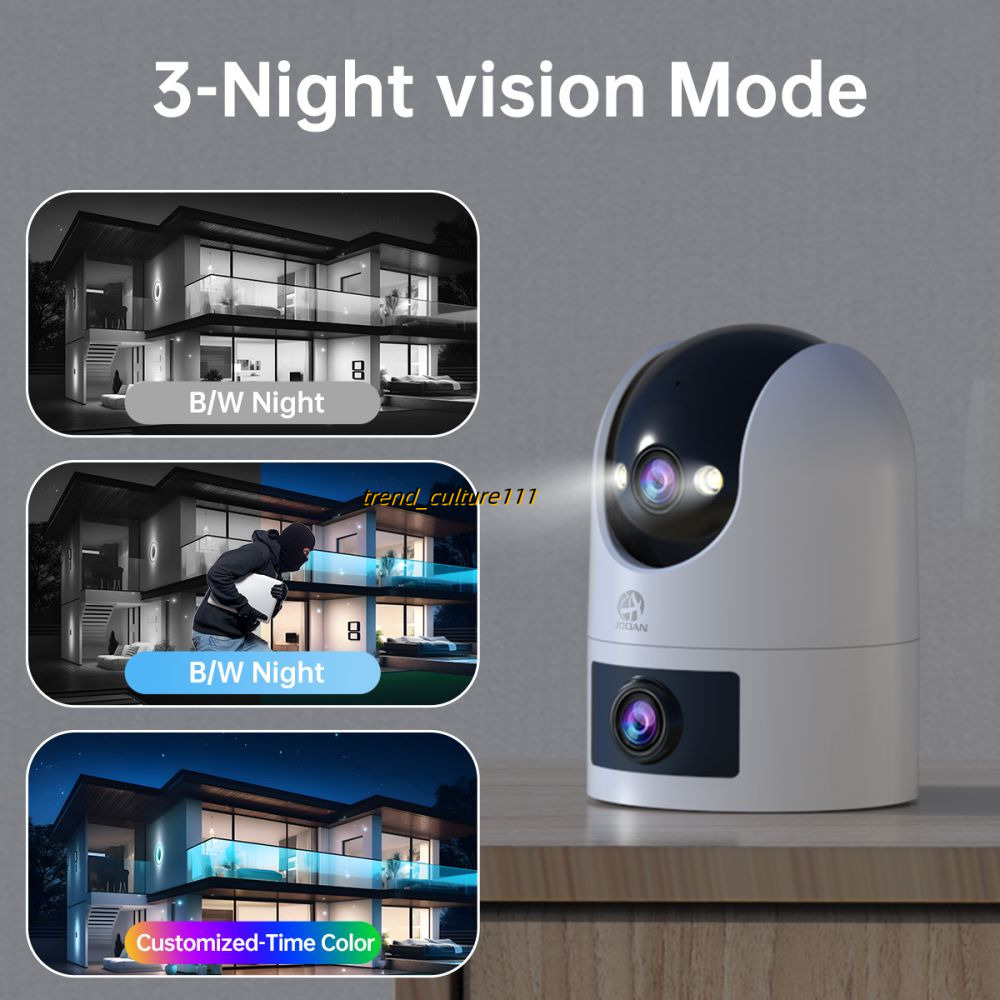 Jooan 4K Ultra HD Lens Dual Screen Wireless 1080P Waterproof Full-color Night Vision Indoor WiFi Security CCTV Camera