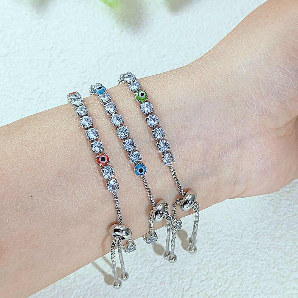 Hip-Hop Style Demon Eye Zircon Bracelet for Men and Women Micro Pave Full Dia Tennis Chain