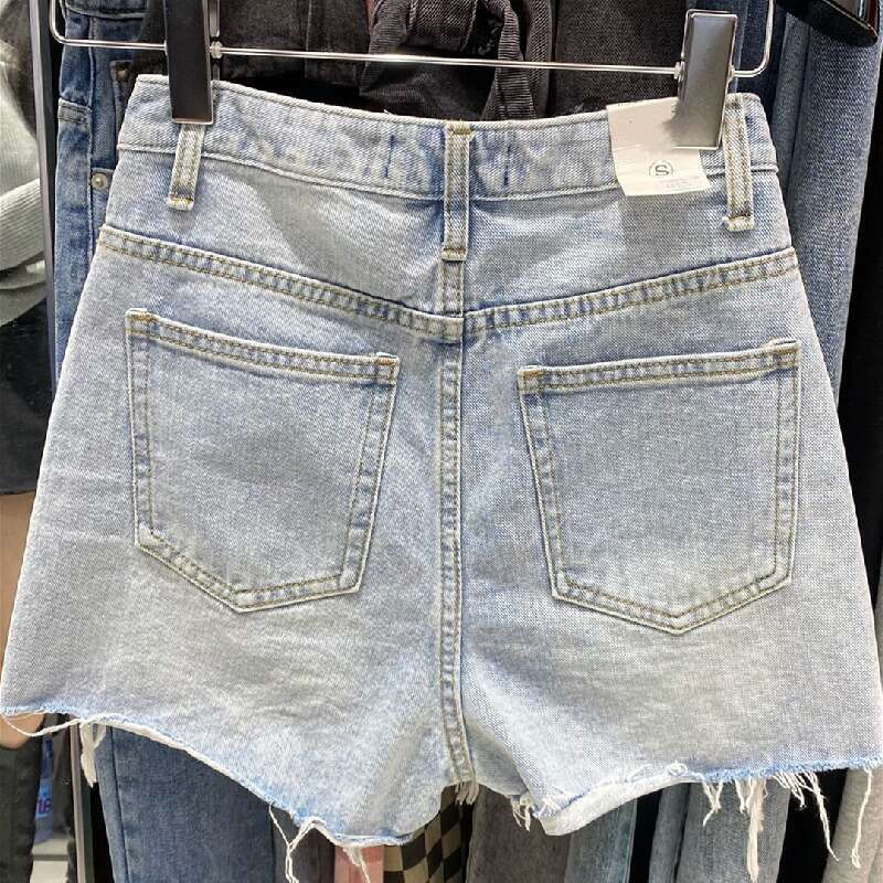 Shorts Women Denim Shorts Denim Shorts Internet Celebrity INS Style New Plus Size Loose Fit Curvy Women Korean Version Line Ripped Hot Pants For Summe
