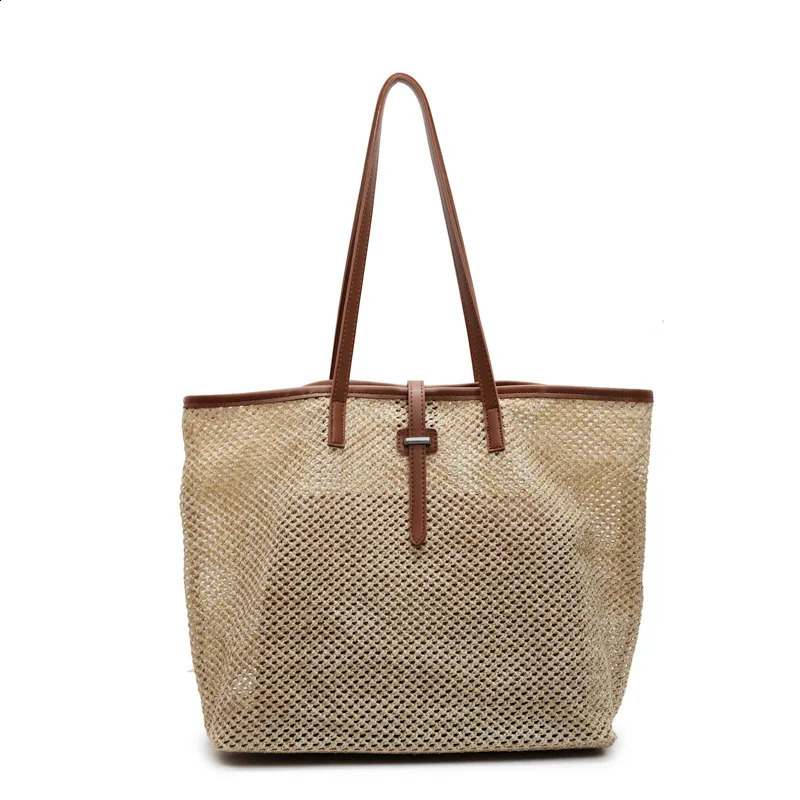 Fashion woven bag vacation style underarm large capacity womens single shoulder casual tote bun mother bag 250528