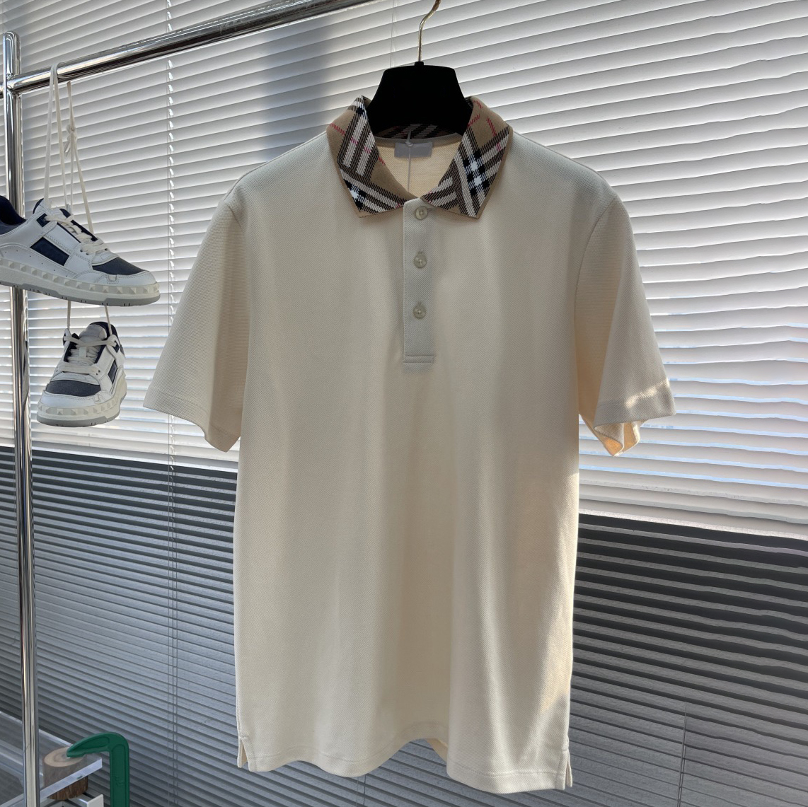 High quality designer men's T-shirt, fashionable golf T-shirt, men's polo shirt, classic checkered polo shirt, summer casual business top