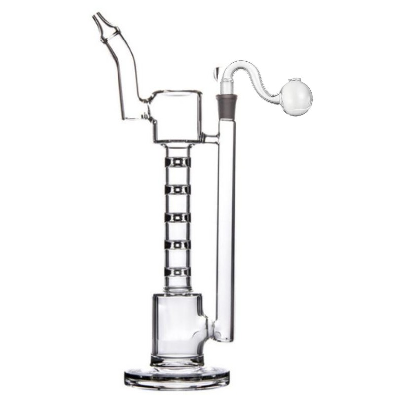 12 inchs tall bamboo bong glass bubbler dabber glass oil rigs water bongs smoke pipe hookahs shisha with 14mm galss oil burner
