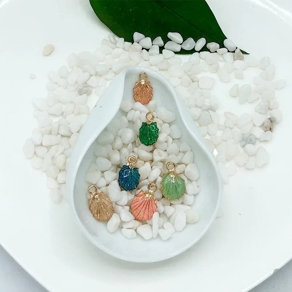 13Pcsset Summer Beach Starfish Shell Charms Colorful Copper Pendants Jewelry DIY For Bracelet Necklace Earring Making 250519