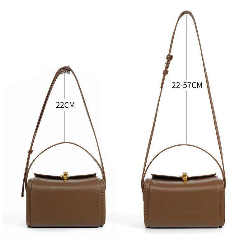 2023 Korean Vintage Box Women Split Cowhide Leather Underarm Shoulder Bag Lady Ins Fashion Small Square Messenger Handbag