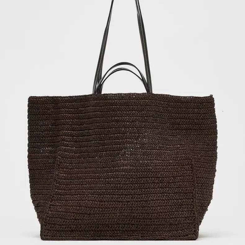 Casual Large Capacity Straw Tote Bag Designer Woven Women Shoulder Bags Handmade Summer Beach Handbags With Small Purses 2025