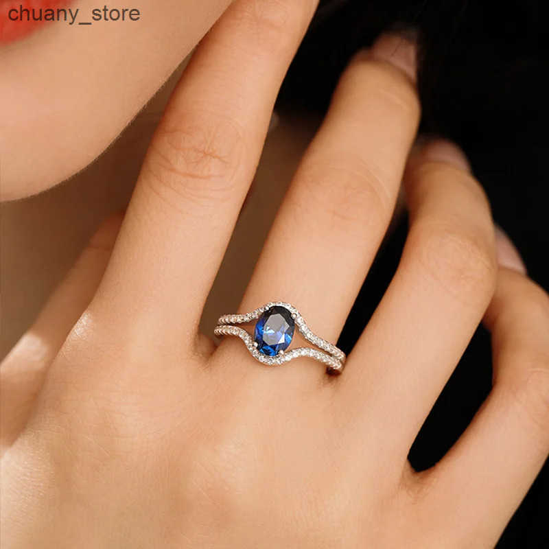 CHARMING 1.5CT Design Sense RUby Sapphire Rings Skeleton Shape 925 Sterling Silver for Women Engagement Party Fine Jewelry Gifts z250529SSXC